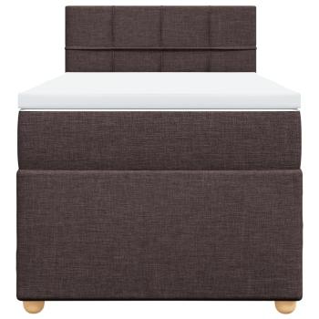 Boxspringbett mit Matratze Dunkelbraun 80x200 cm Stoff