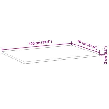 Tischplatte Rechteckig 100x70x2 cm Massivholz Akazie
