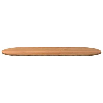 Tischplatte Hellbraun 320x120x4 cm Massivholz Eiche Oval
