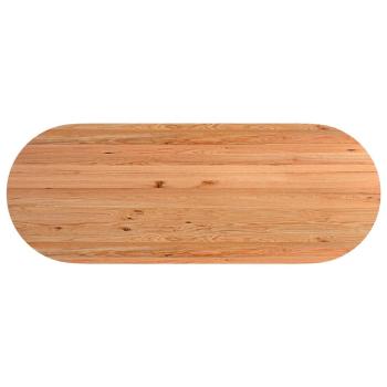 Tischplatte Hellbraun 320x120x4 cm Massivholz Eiche Oval