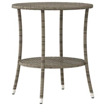Gartenstühle Verstellbar 2 Stk. mit Tisch Grau Poly Rattan