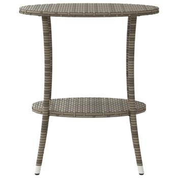 Gartenstühle Verstellbar 2 Stk. mit Tisch Grau Poly Rattan