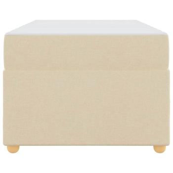 Bettgestell mit Matratze Creme 90 x 190 cm Stoff