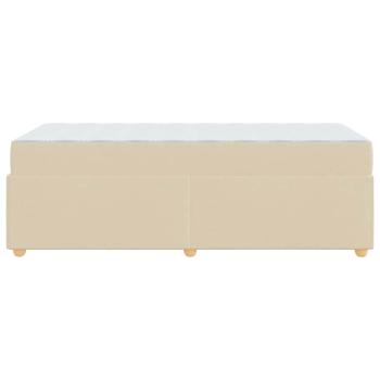 Bettgestell mit Matratze Creme 90 x 190 cm Stoff