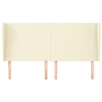 Kopfteil mit Ohren Creme 163x23x118/128 cm Kunstleder