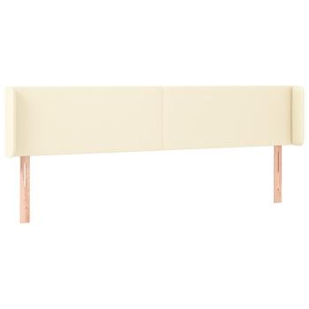 Kopfteil mit Ohren Creme 163x16x78/88 cm Kunstleder