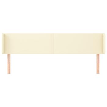 Kopfteil mit Ohren Creme 163x16x78/88 cm Kunstleder