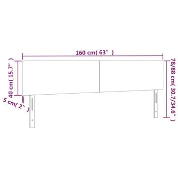 LED Kopfteil Creme 160x5x78/88 cm Kunstleder