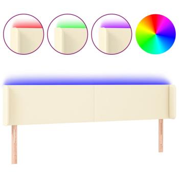 LED Kopfteil Creme 163x16x78/88 cm Kunstleder
