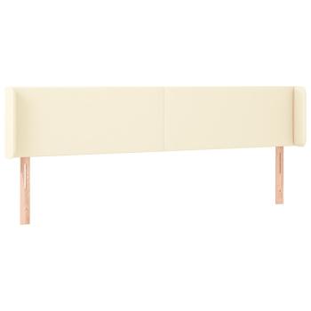 LED Kopfteil Creme 163x16x78/88 cm Kunstleder