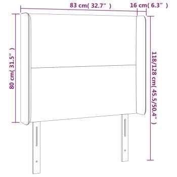 LED Kopfteil Creme 83x16x118/128 cm Kunstleder