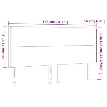 LED Kopfteil Creme 163x16x118/128 cm Kunstleder