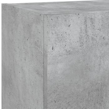 5-tlg. Wohnwand mit LED-Beleuchtung Betongrau Holzwerkstoff