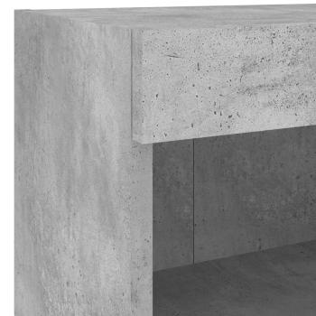 5-tlg. Wohnwand mit LED-Beleuchtung Betongrau Holzwerkstoff