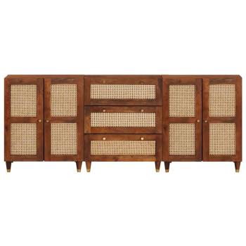 Sideboard Set 3 pcs Braun 180 x 33 x 75 cm Massivholz Mango