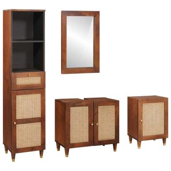 ARDEBO.de - Badezimmermöbel mit Schubladen Wandmontiert 4 pcs 38 x 33 x 160 cm