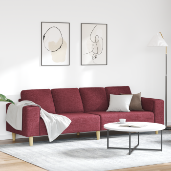 Sofa Set Weinrot Stoff