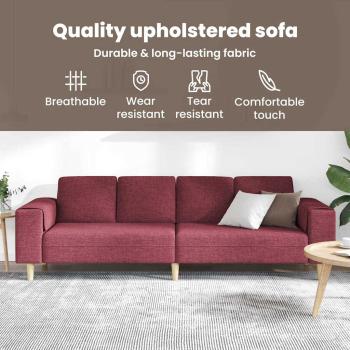 Sofa Set Weinrot Stoff