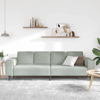 Sofa Set Hellgrau Samt