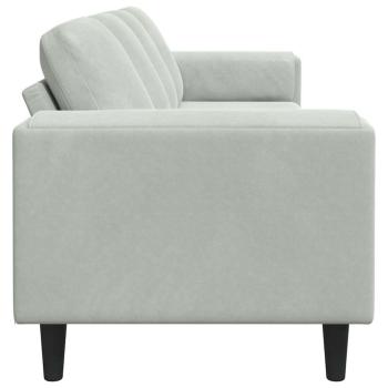 Sofa Set Hellgrau Samt