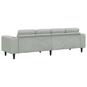 Sofa Set Hellgrau Samt