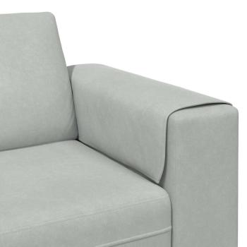 Sofa Set Hellgrau Samt