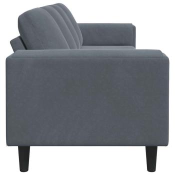 Sofa Set Dunkelgrau Samt
