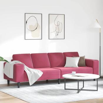 ARDEBO.de - Sofa Set Weinrot Samt