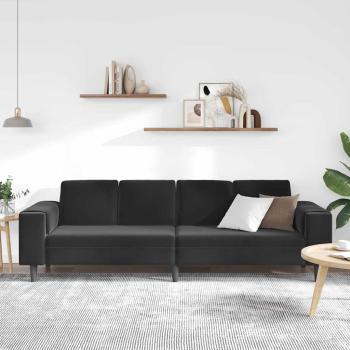 Sofa Set Schwarz Samt