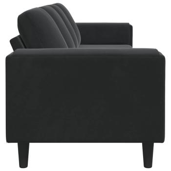Sofa Set Schwarz Samt