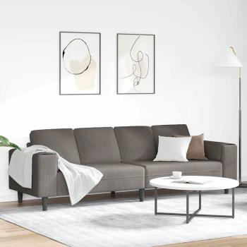 ARDEBO.de - Stoffsofa mit Kissen Hellgrau 208 cm Cordstoff