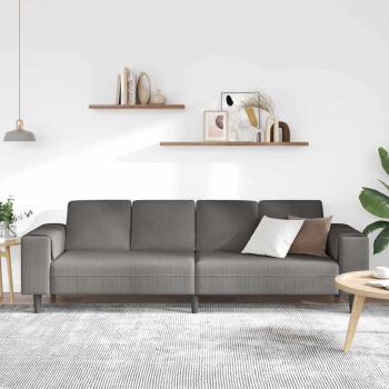 Stoffsofa mit Kissen Hellgrau 208 cm Cordstoff