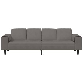 Stoffsofa mit Kissen Hellgrau 208 cm Cordstoff