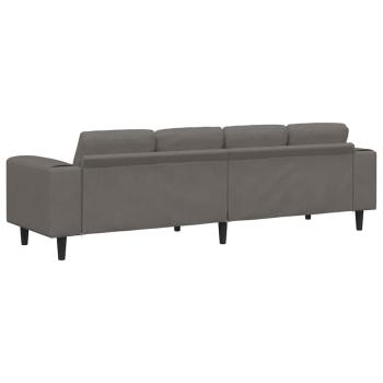 Stoffsofa mit Kissen Hellgrau 208 cm Cordstoff