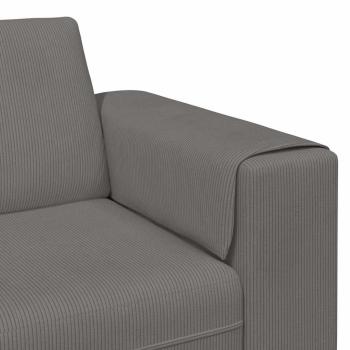 Stoffsofa mit Kissen Hellgrau 208 cm Cordstoff