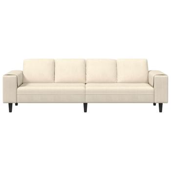 Stoffsofa mit Kissen Creme 208 cm Cordstoff