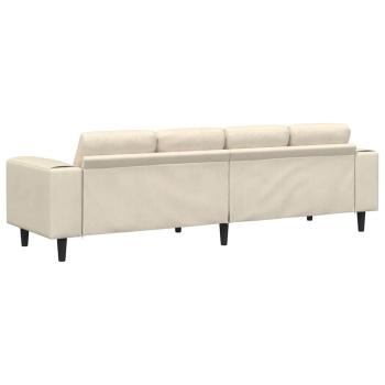 Stoffsofa mit Kissen Creme 208 cm Cordstoff