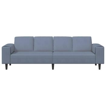 Stoffsofa mit Kissen Blau 208 cm Cordstoff