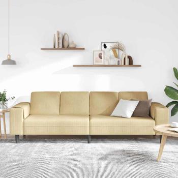 Stoffsofa mit Kissen Grau Grün 208 cm Cordstoff