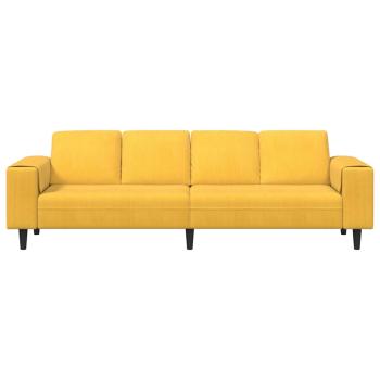 Stoffsofa mit Kissen Helles Gelb Cordstoff