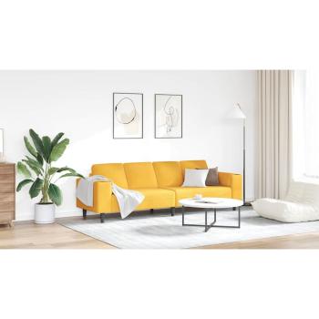 Stoffsofa mit Kissen Helles Gelb Cordstoff