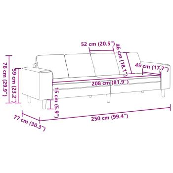 Stoffsofa mit Kissen Helles Gelb Cordstoff