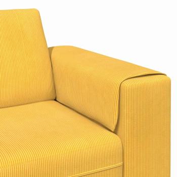 Stoffsofa mit Kissen Helles Gelb Cordstoff
