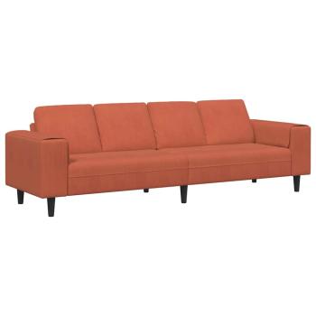 Stoffsofa mit Kissen Rot-Orange Cordstoff