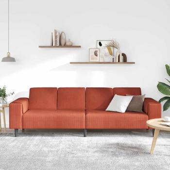 Stoffsofa mit Kissen Rot-Orange Cordstoff