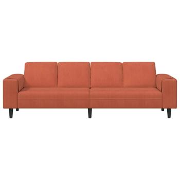 Stoffsofa mit Kissen Rot-Orange Cordstoff