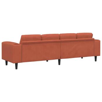 Stoffsofa mit Kissen Rot-Orange Cordstoff