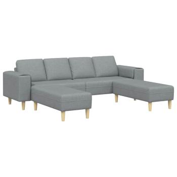 Sofa Set 3 pcs Hellgrau Stoff