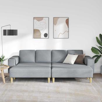 Sofa Set 3 pcs Hellgrau Stoff