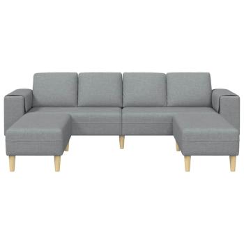 Sofa Set 3 pcs Hellgrau Stoff